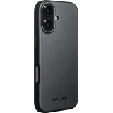 Coque iPhone 17 - Qialino cuir véritable (compatible MagSafe) - Noir