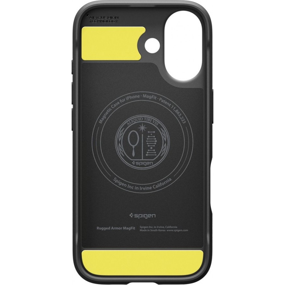 Coque iPhone 17 - Spigen Rugged Armor MagFit compatible MagSafe r&eacute;sistante et durable - Noir
