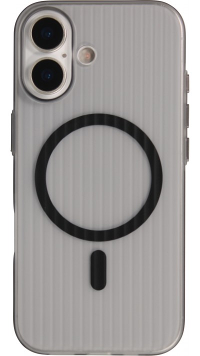 Coque iPhone 17 - Transparent MagSafe design ray&eacute; avec finitions lat&eacute;rales - Noir