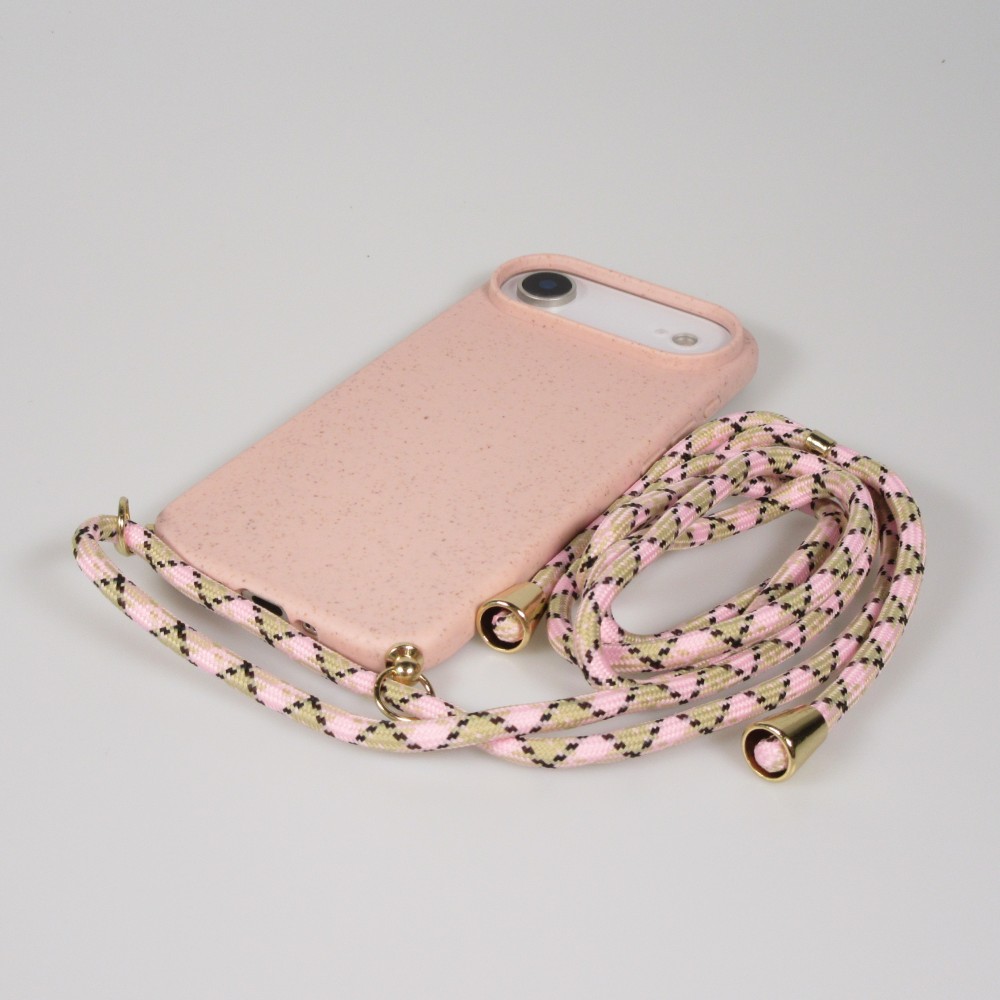 iPhone Air Case Hülle - Bio Eco-Friendly Vegan mit Handykette Necklace - Rosa