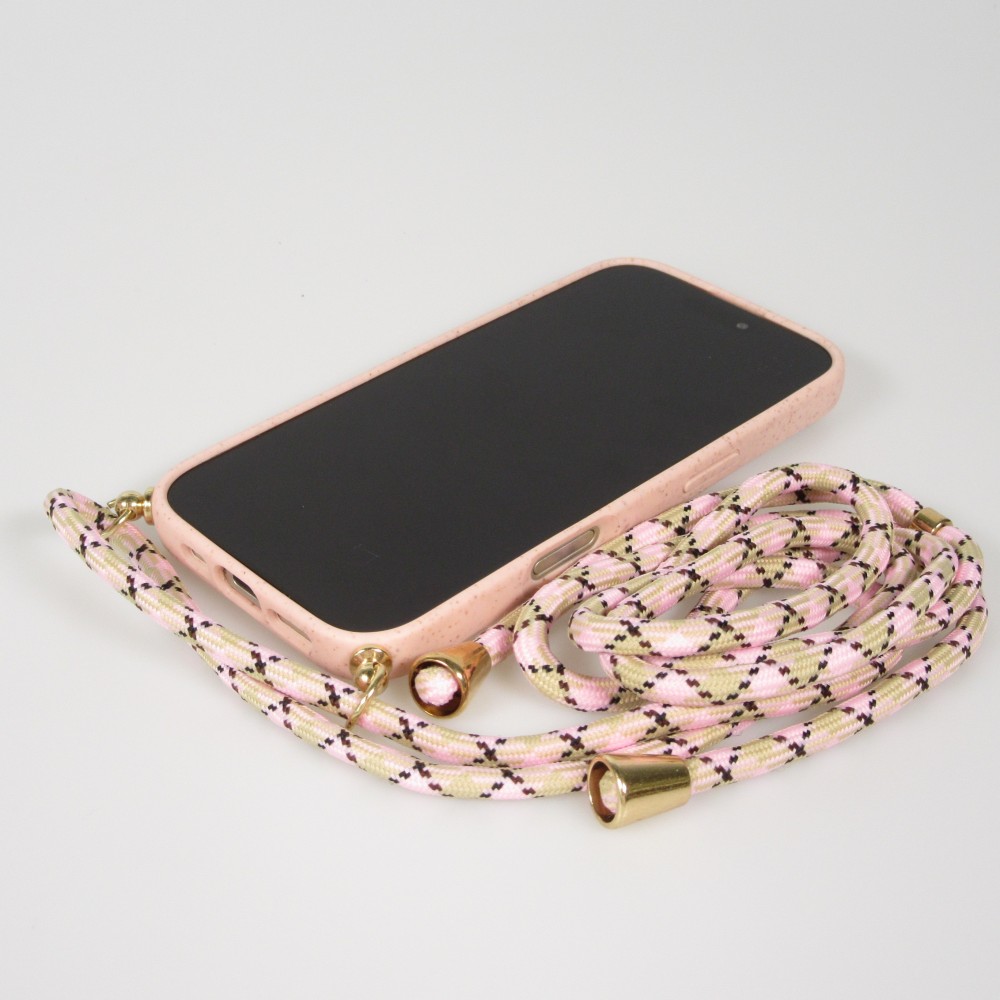 iPhone Air Case Hülle - Bio Eco-Friendly Vegan mit Handykette Necklace - Rosa