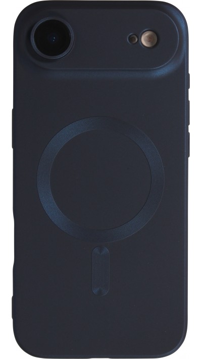 iPhone Air Case Hülle - Gummi weich mit Kameraschutzglas MagSafe - Dunkelblau