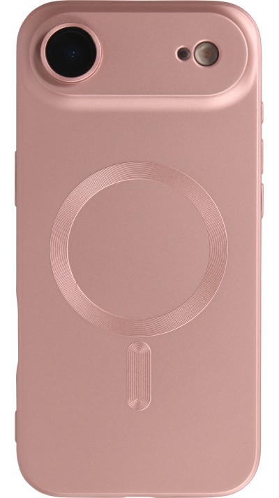 iPhone Air Case Hülle - Gummi weich mit Kameraschutzglas MagSafe - Rosa