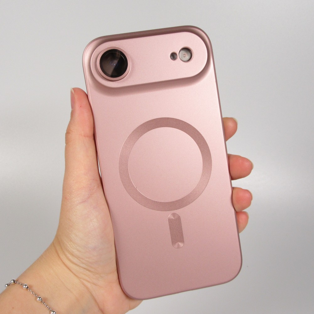 iPhone Air Case Hülle - Gummi weich mit Kameraschutzglas MagSafe - Rosa