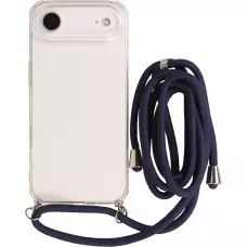 Coque iPhone Air - Gel transparent avec lacet - Bleu