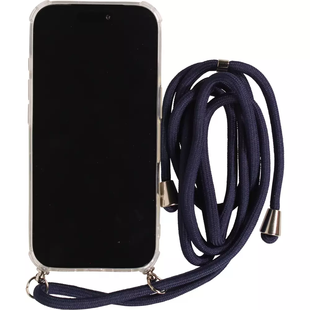 Coque iPhone Air - Gel transparent avec lacet - Bleu