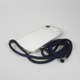 Coque iPhone Air - Gel transparent avec lacet - Bleu