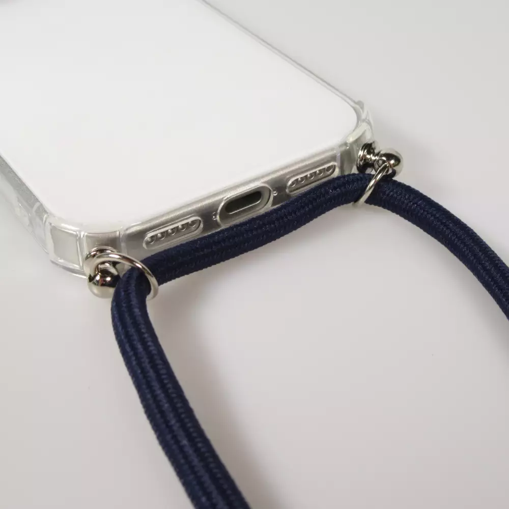 Coque iPhone Air - Gel transparent avec lacet - Bleu