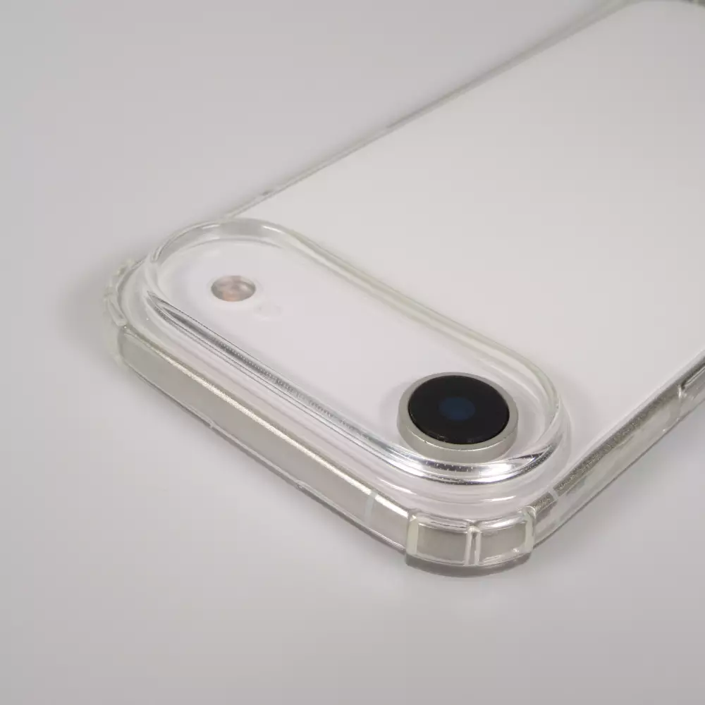 Coque iPhone Air - Gel transparent avec lacet - Gris