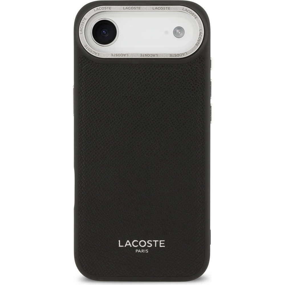 iPhone Air Case H&uuml;lle - Lacoste PU Leder Champs Elysees MagSafe elegante und langlebige Schutzh&uuml;lle - Schwarz