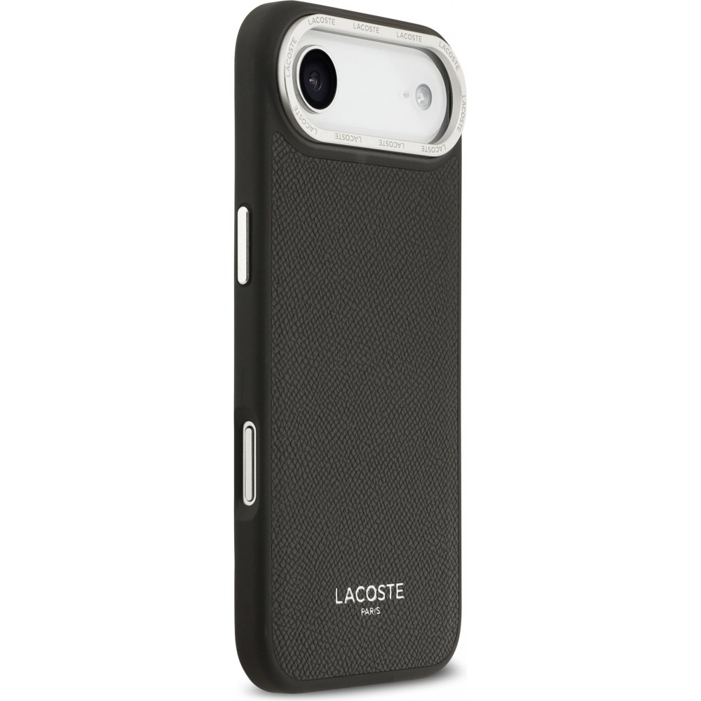 iPhone Air Case H&uuml;lle - Lacoste PU Leder Champs Elysees MagSafe elegante und langlebige Schutzh&uuml;lle - Schwarz