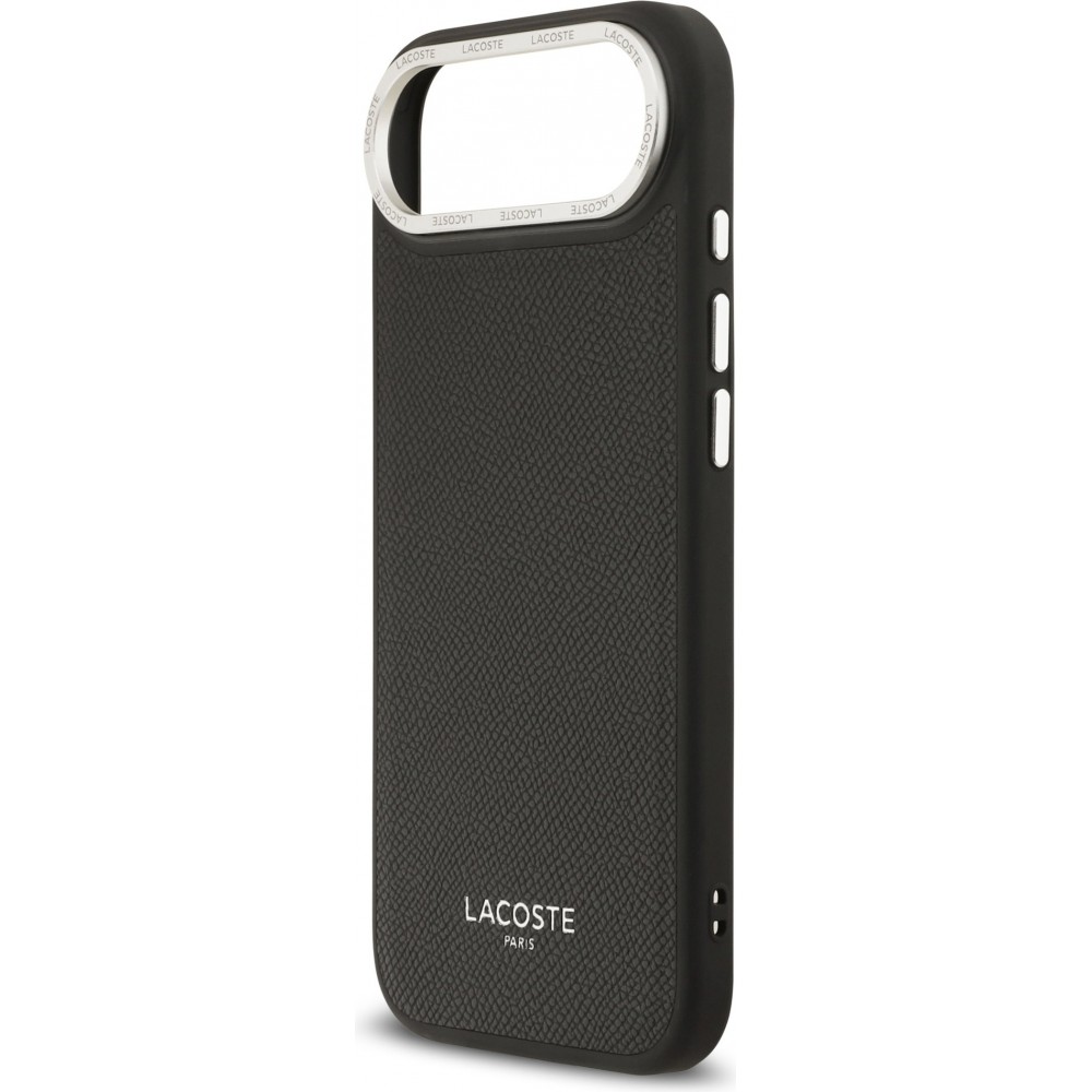 iPhone Air Case H&uuml;lle - Lacoste PU Leder Champs Elysees MagSafe elegante und langlebige Schutzh&uuml;lle - Schwarz
