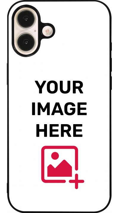 Personalisierte Hülle mit schwarzen Silikonrändern - iPhone 16 Plus