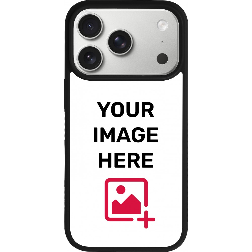 Coque personnalisée avec bords en silicone noir - iPhone 17 Pro