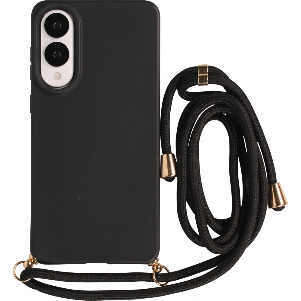 Coque Samsung Galaxy S26 - Bio Eco-Friendly nature avec cordon collier - Noir