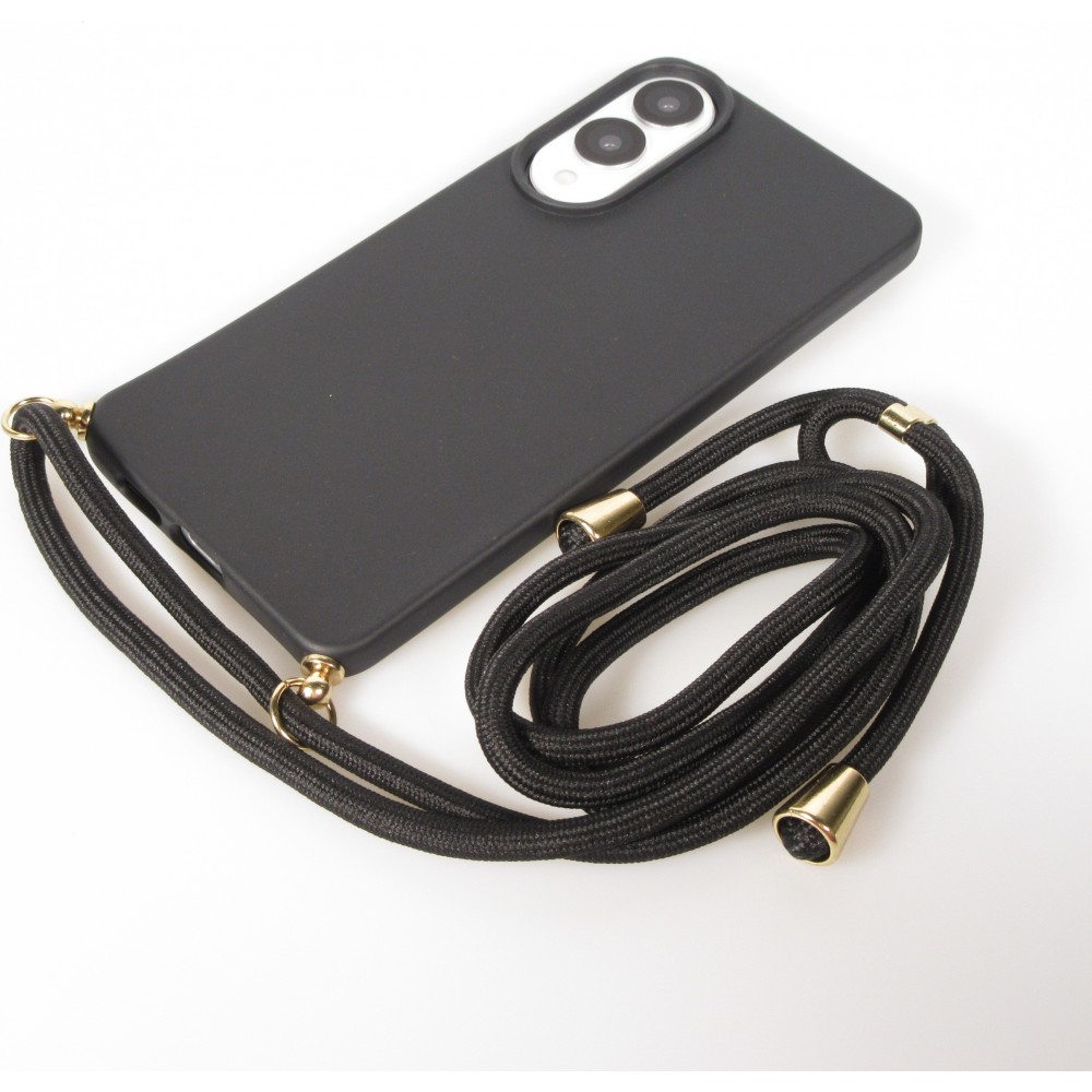 Coque Samsung Galaxy S26 - Bio Eco-Friendly nature avec cordon collier - Noir