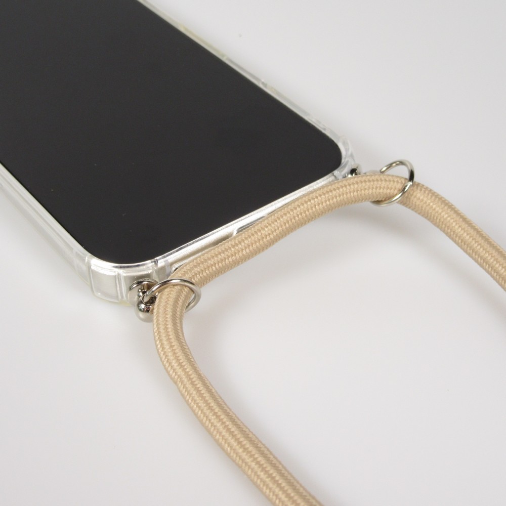 Coque Samsung Galaxy S25 Edge - Gel transparent avec lacet beige