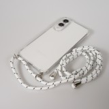Coque Samsung Galaxy S25 Edge - Gel transparent avec lacet - Blanc tacheté