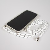 Coque Samsung Galaxy S25 Edge - Gel transparent avec lacet - Blanc tacheté