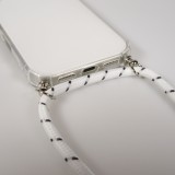 Coque Samsung Galaxy S25 Edge - Gel transparent avec lacet - Blanc tacheté