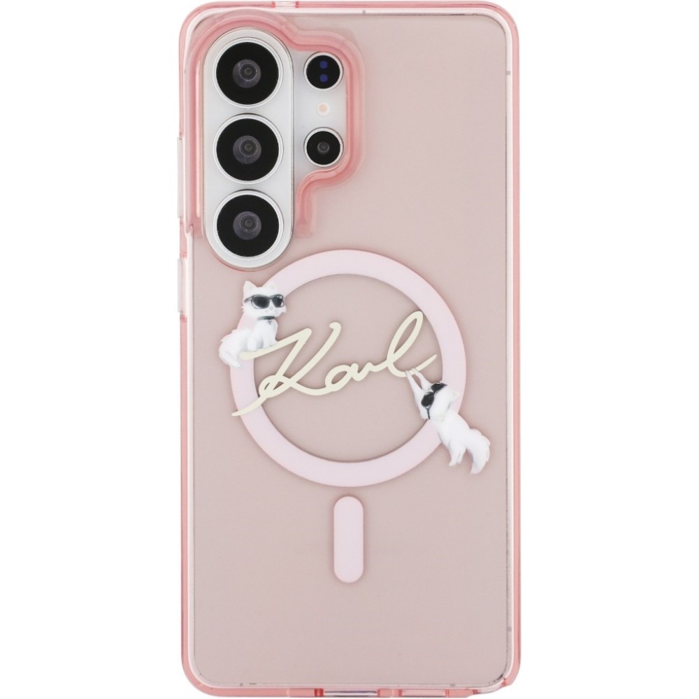 Coque Samsung Galaxy S26 Ultra - Karl Lagerfeld IML KC Script MagSafe protection &eacute;l&eacute;gante - Rose