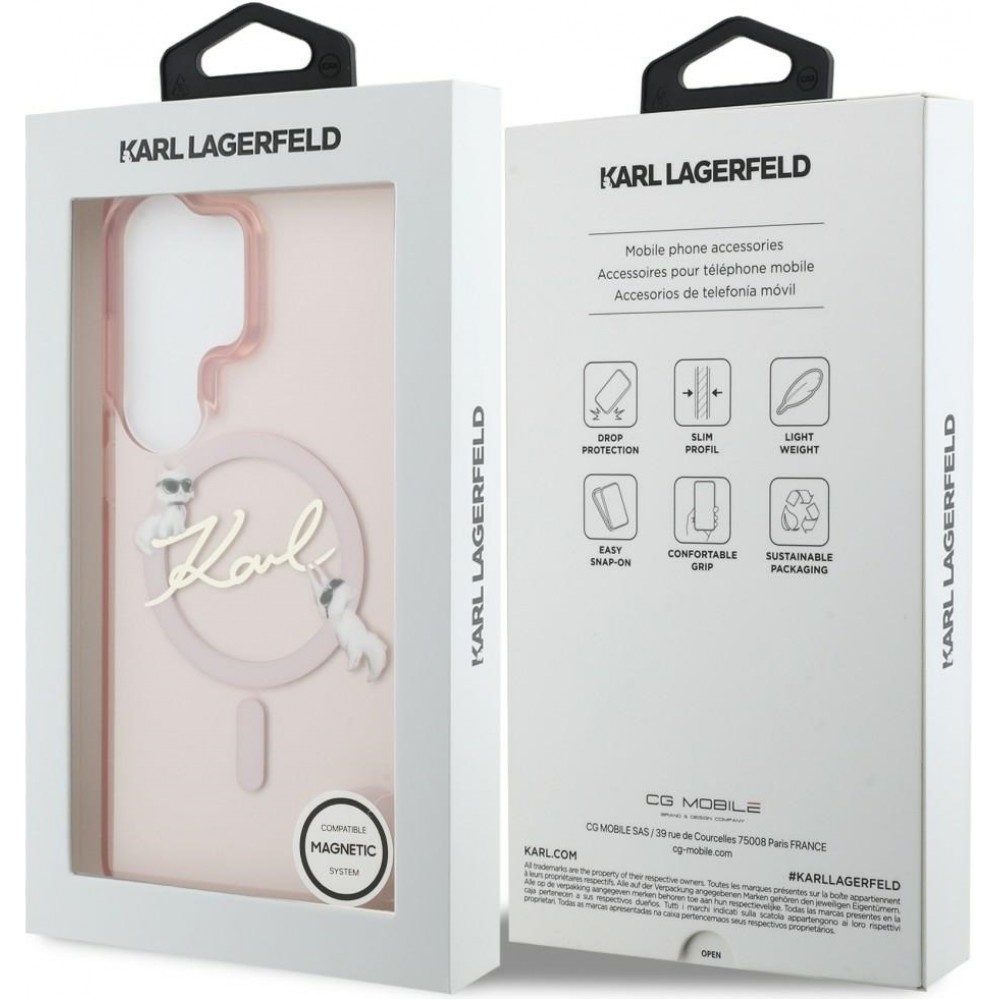 Coque Samsung Galaxy S26 Ultra - Karl Lagerfeld IML KC Script MagSafe protection &eacute;l&eacute;gante - Rose