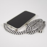 Coque iPhone Air - Gel transparent avec lacet - Blanc / noir