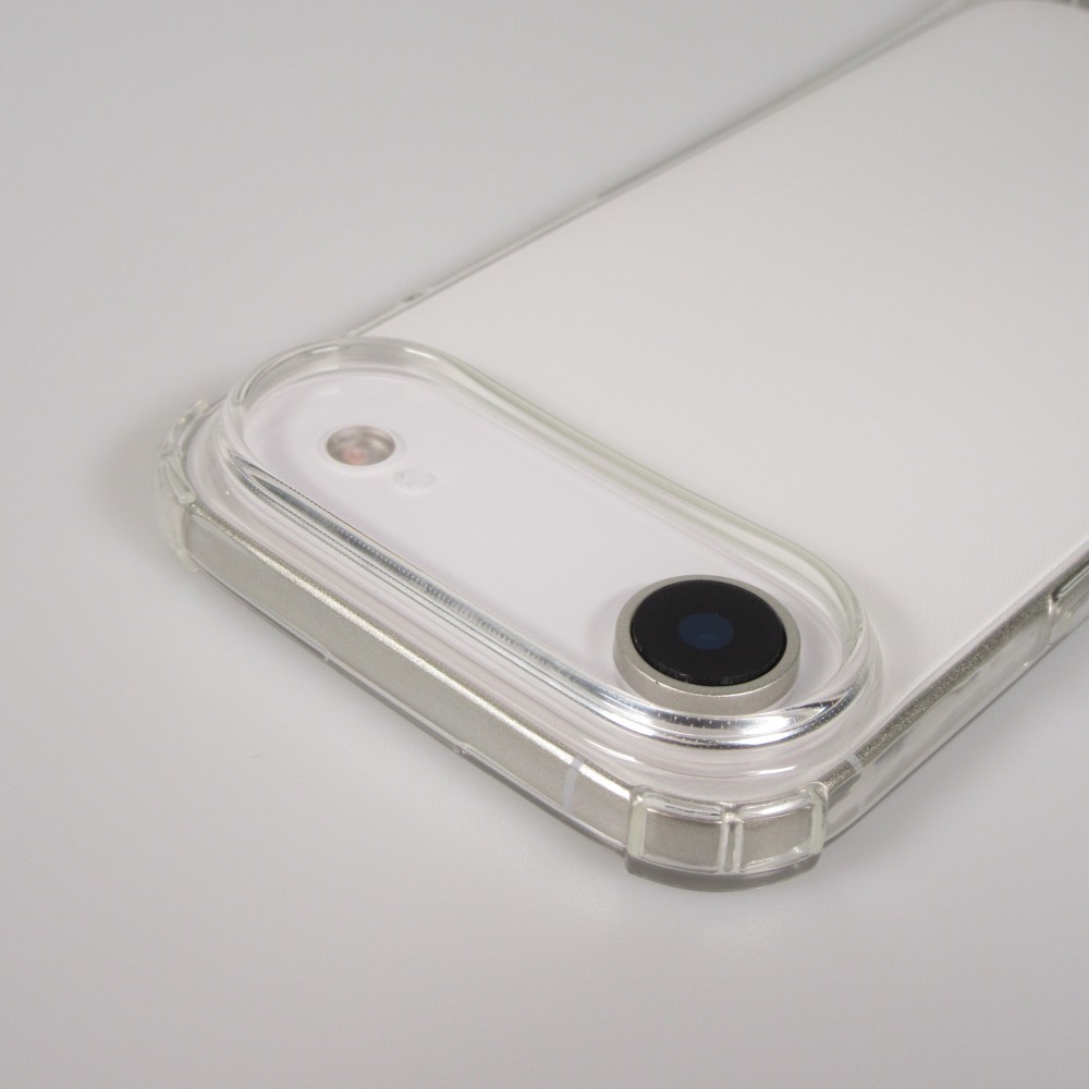 Coque iPhone Air - Gel transparent avec lacet - Blanc / noir