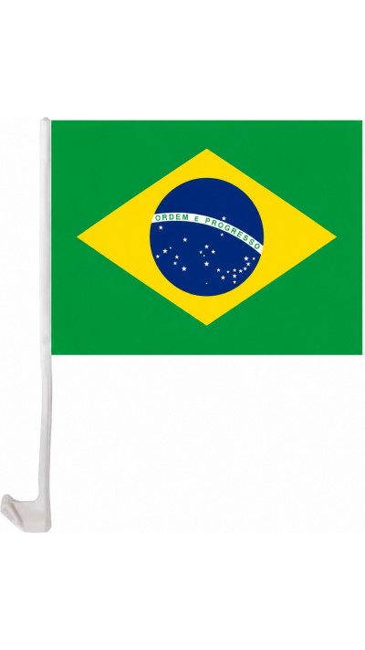 Drapeau Brésil avec clip pour vitre de voiture accessoire supporter