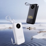 Dudao K13Pro batterie externe 20000mAh avec c&acirc;bles int&eacute;gr&eacute;s Powerbank portable - Noir