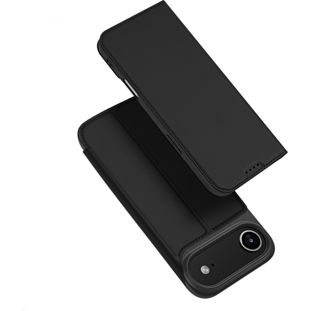 Coque iPhone Air - Dux Ducis Skin Pro avec rabat et emplacement pour cartes en cuir synthétique PU et TPU flexible - Noir
