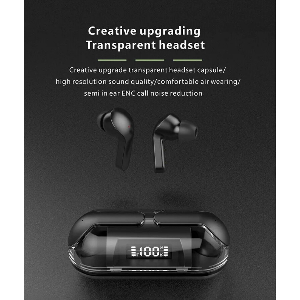 &Eacute;couteurs Bluetooth F80 Q26 Pro TWS avec &eacute;cran LED autonomie longue pour sport et jeu - Vert