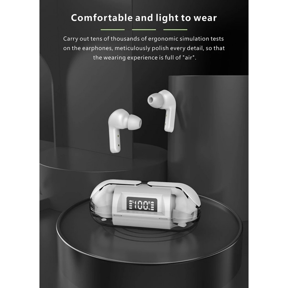 &Eacute;couteurs Bluetooth F80 Q26 Pro TWS avec &eacute;cran LED autonomie longue pour sport et jeu - Vert