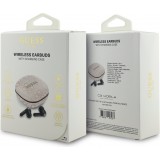 &Eacute;couteurs Bluetooth Guess PU 4G Script Logo ENC TWS assistant vocal et autonomie 16h - Rose