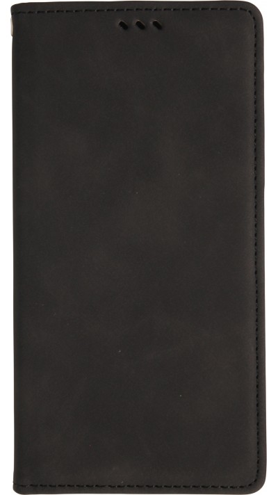iPhone Air Leder Tasche - Flip Wallet vintage mit Magnetverschluss und Kartenhalter - Schwarz
