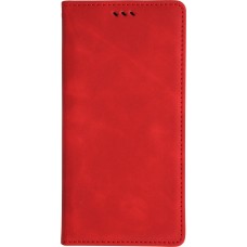 Etui cuir iPhone Air - Flip Wallet vintage avec fermeture aimantée et compartiment cartes - Rouge
