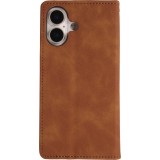 Etui cuir Samsung Galaxy S25 Edge - Flip Wallet vintage avec fermeture aimantée et compartiment cartes - Brun