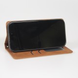 Etui cuir Samsung Galaxy S25 Edge - Flip Wallet vintage avec fermeture aimantée et compartiment cartes - Brun