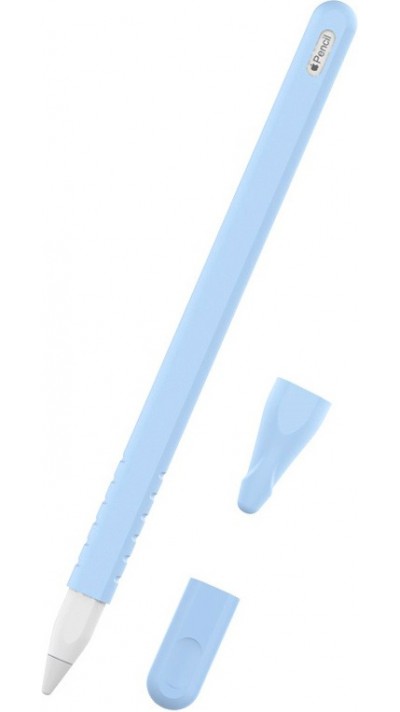 &Eacute;tui silicone souple pour Apple Pencil 2e g&eacute;n&eacute;ration avec support protection compl&egrave;te - Bleu - Apple Pencil