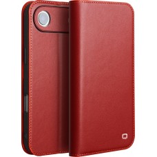 iPhone Air Case Hülle - Qialino Flip Matt Wallet Echtleder - Rot