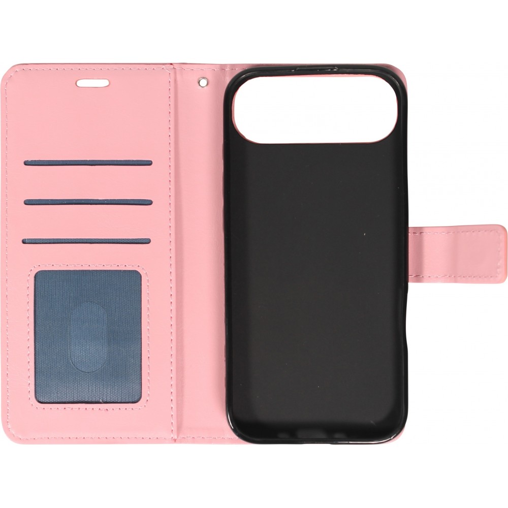 Hülle iPhone Air - Premium Flip Leder Tasche - Hellrosa
