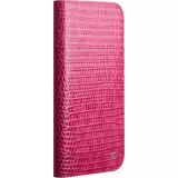 Fourre iPhone 17 - Flip Croco Qialino cuir véritable - Rose