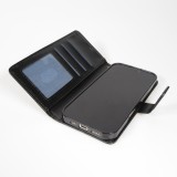 Fourre iPhone 17 - Premium Flip cuir lisse porte-cartes - Noir