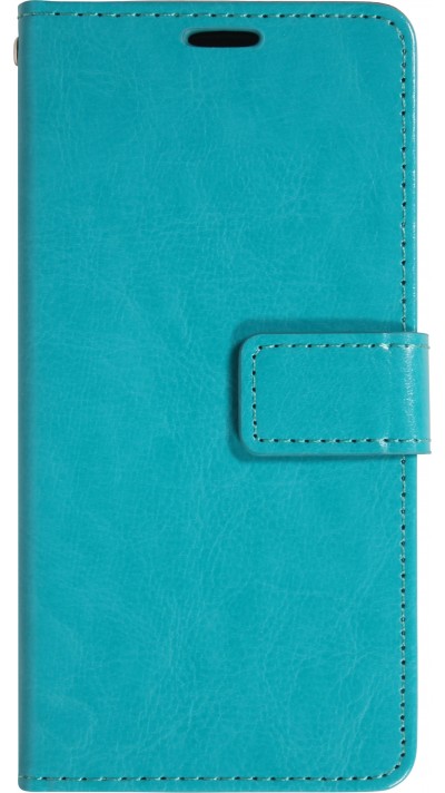 Fourre iPhone 17 - Premium Flip cuir lisse porte-cartes - Turquoise