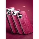 Fourre iPhone 17 Pro Max - Flip Croco Qialino cuir véritable - Rose
