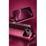 Fourre iPhone 17 Pro Max - Flip Croco Qialino cuir véritable - Rose