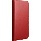 iPhone 17 Pro Max Case Hülle - Qialino Flip Matt Wallet Echtleder - Rot