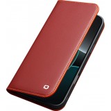iPhone 17 Pro Max Case Hülle - Qialino Flip Matt Wallet Echtleder - Rot
