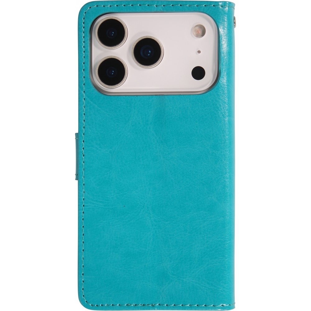 Hülle iPhone 17 Pro - Premium Flip Leder Tasche - Türkis