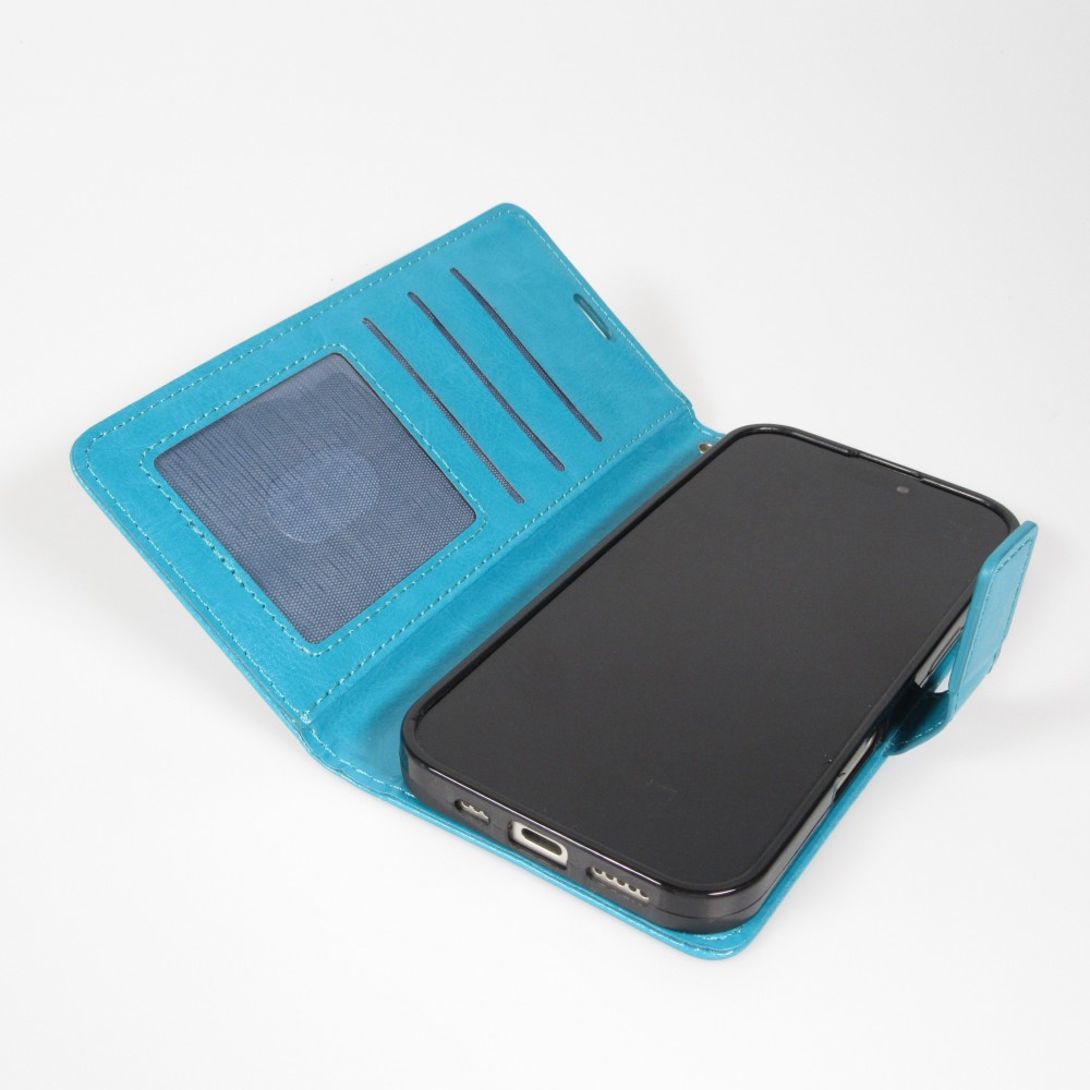 Hülle iPhone 17 Pro - Premium Flip Leder Tasche - Türkis